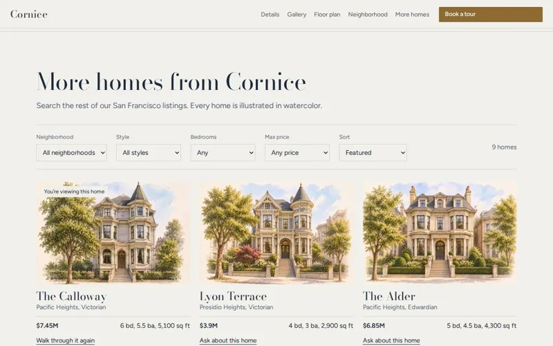 The Calloway: The brokerage's other homes, with filters